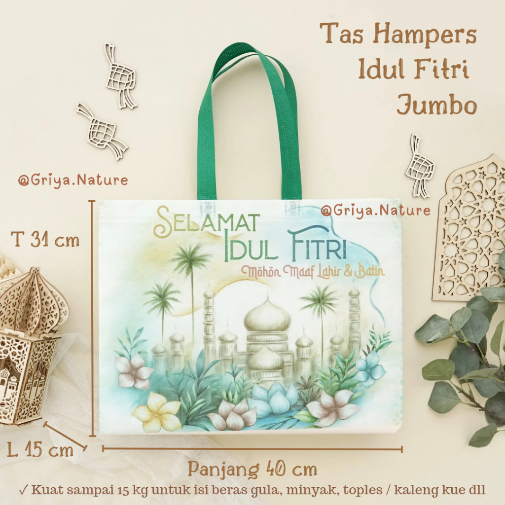 

[COD] GRIYA NATURE | Tas Lebaran Idul Fitri Laminasi LEBAR 31x40x15cm JUMBO BESAR Muat Beras Sembako | Tas Parcel Bingkisan Parsel Hajatan Tas Hampers Souvenir Sovenir Box Tote Goody Goodie Bag Plastik Hari Raya Goodiebag Totebag Lusinan Satuan