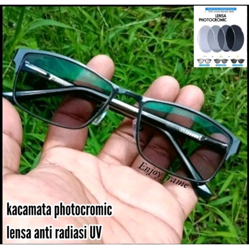 Cod Kacamata Minus Anti Radiasi Frame Full Titanium Bentuk Persegi Panjang