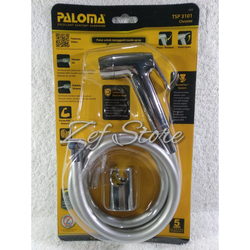 [ORIGINAL] Paloma TSP 3101 TSP3101 Chrome Dual Spray Mode Toilet Shower Jet Washer Bidet Spray - Sem