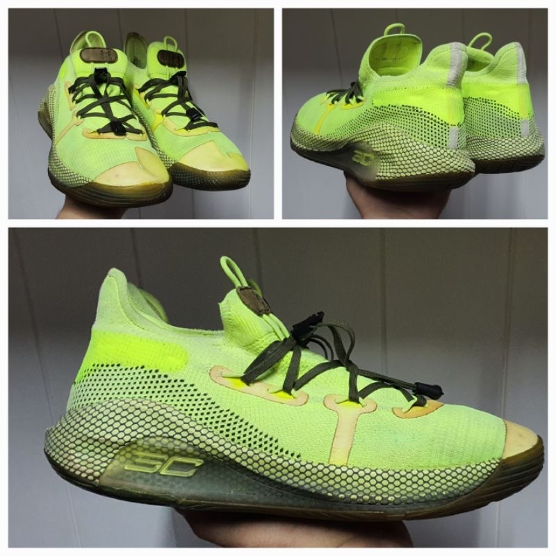 Sepatu Basket UA Curry6 Green original size 45 second UnD3rArmour ori