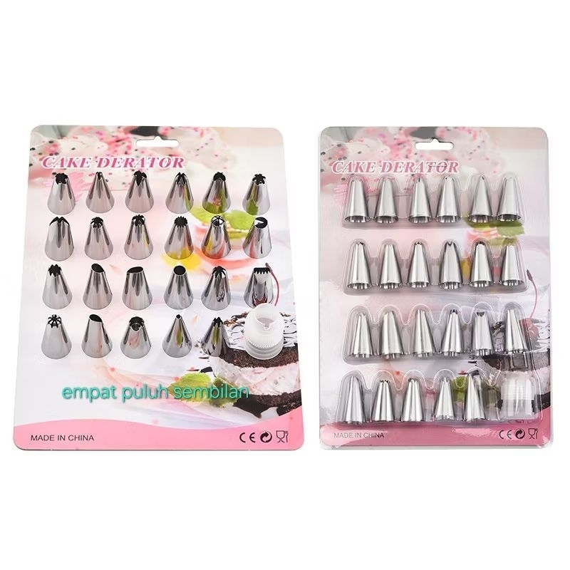 Spuit set lengkap dengan konektor - alat penghias kue tart - spuit buttercream