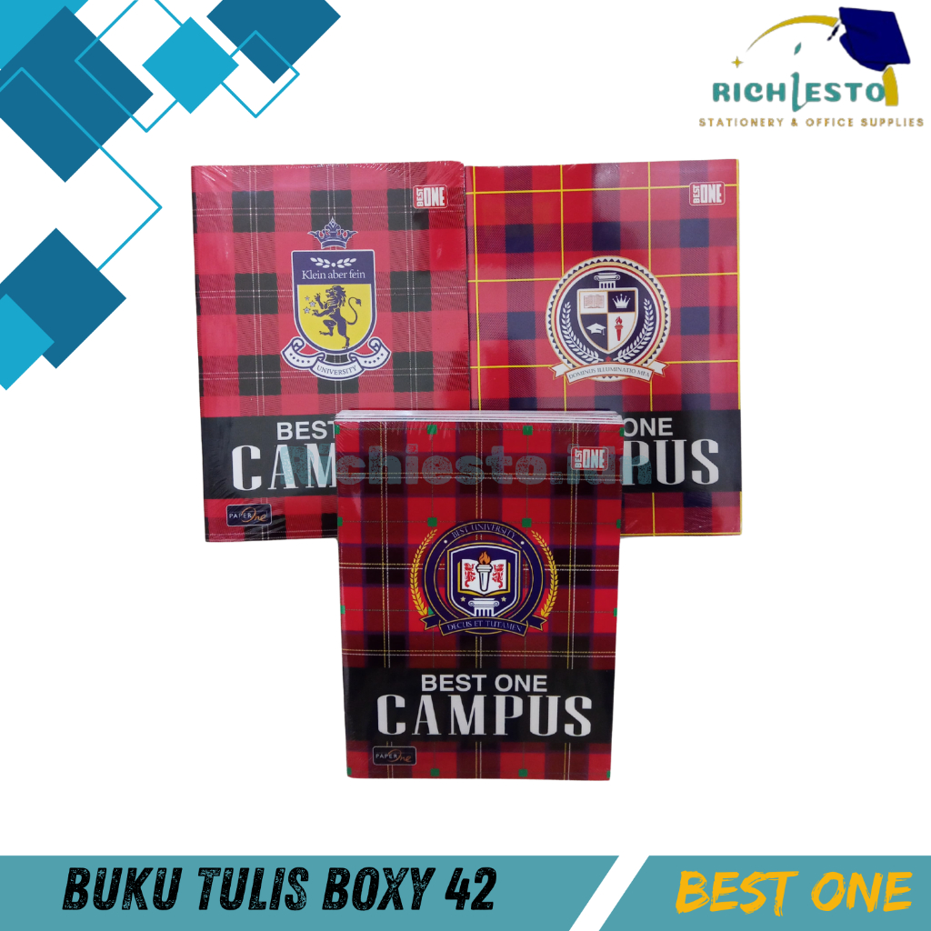 

1 PACK 6PCS BEST ONE-Buku Tulis Boxy Campus-Buku Tulis-42Lembar-Buku Agenda-Motif-1Pack isi 6pcs