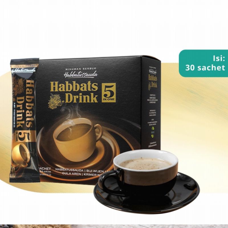 

HABBATS DRINK minuman serbuk herbal pengganti kopi isi 30