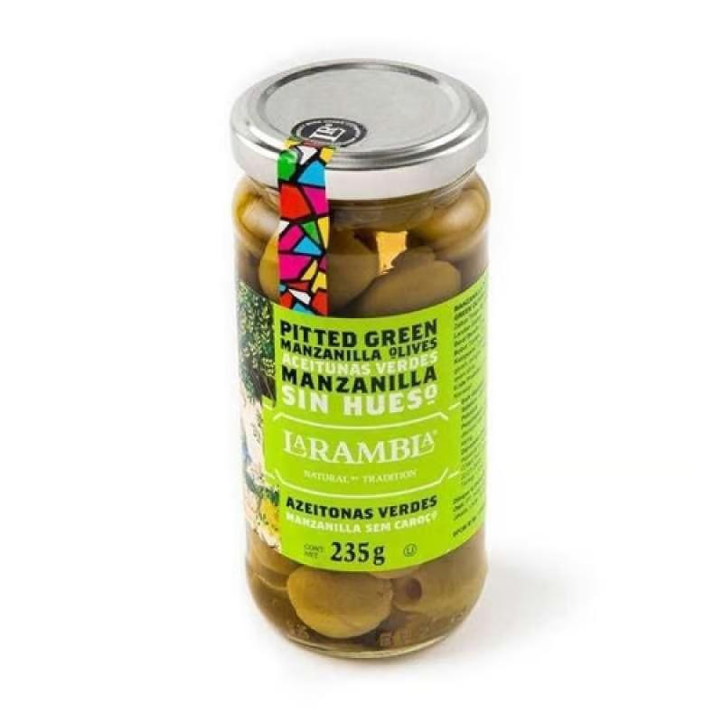 

BUAH ZAITUN SPANYOL La Rambla Pitted Green Olives 235 Gr