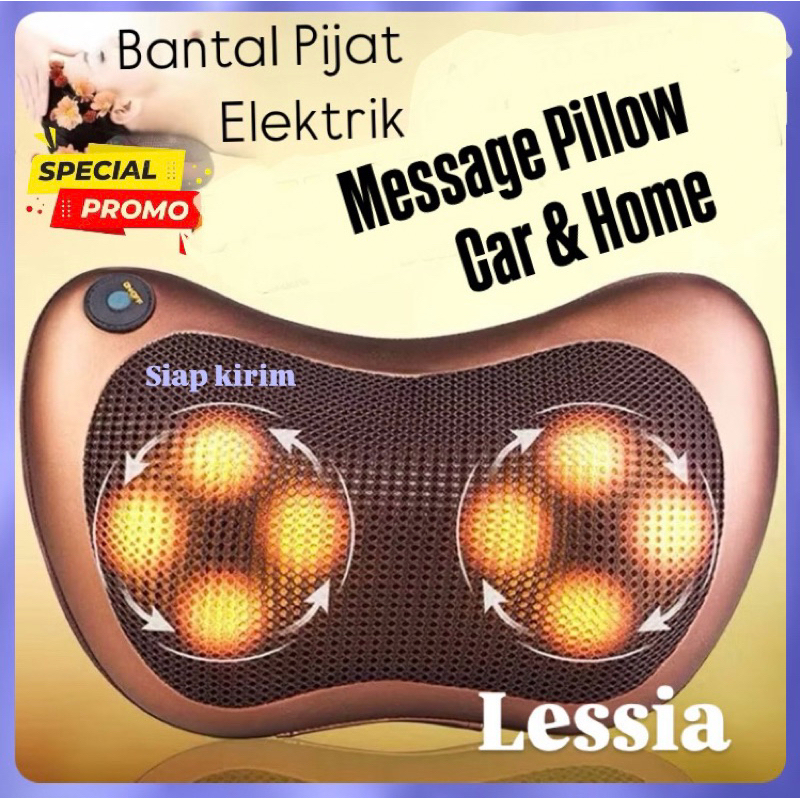 SPEEDS Bantal Pijat 8 Bola portable Car Home Massage Pillow bantal pijat