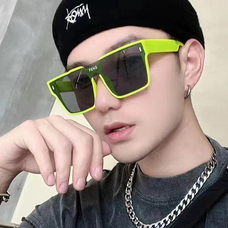 CODKacamata hitam fashion gaya Jepang dan Korea, kacamata hitam wanita, kacamata hitam terintegrasi 