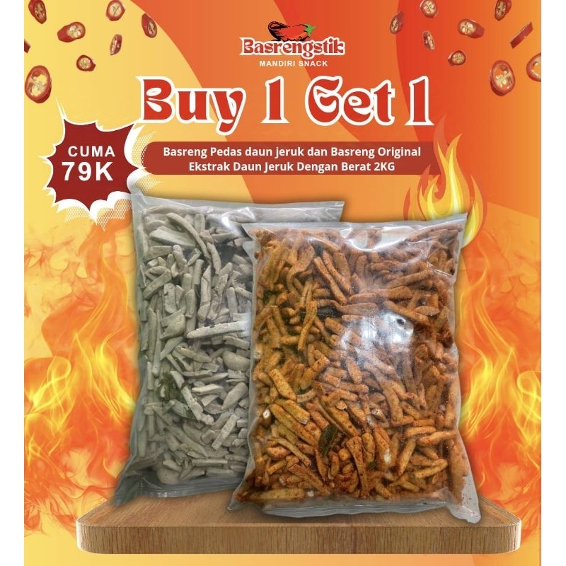 

[eksclusive] BUY 1 GET 1 BASTIK Pedas 1kg Free Original 1Kg Mandiri Snack