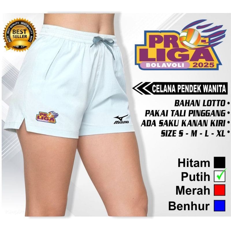 Celana pendek olaharaga wanita voli bawahan celana belah samping proliga cewek