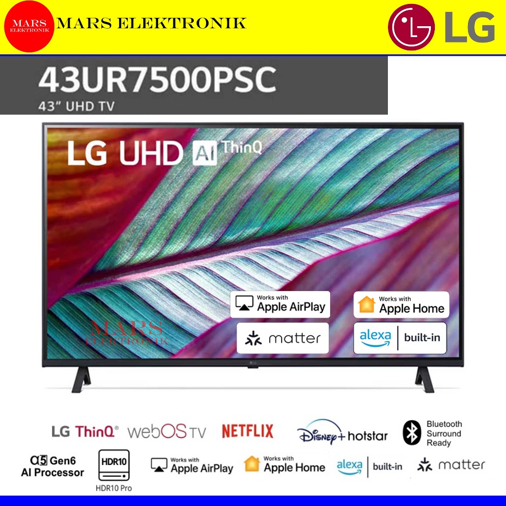 LG SMART TV 43 INCHI 43UR7500PSC - 43 INCHI - SMART TV