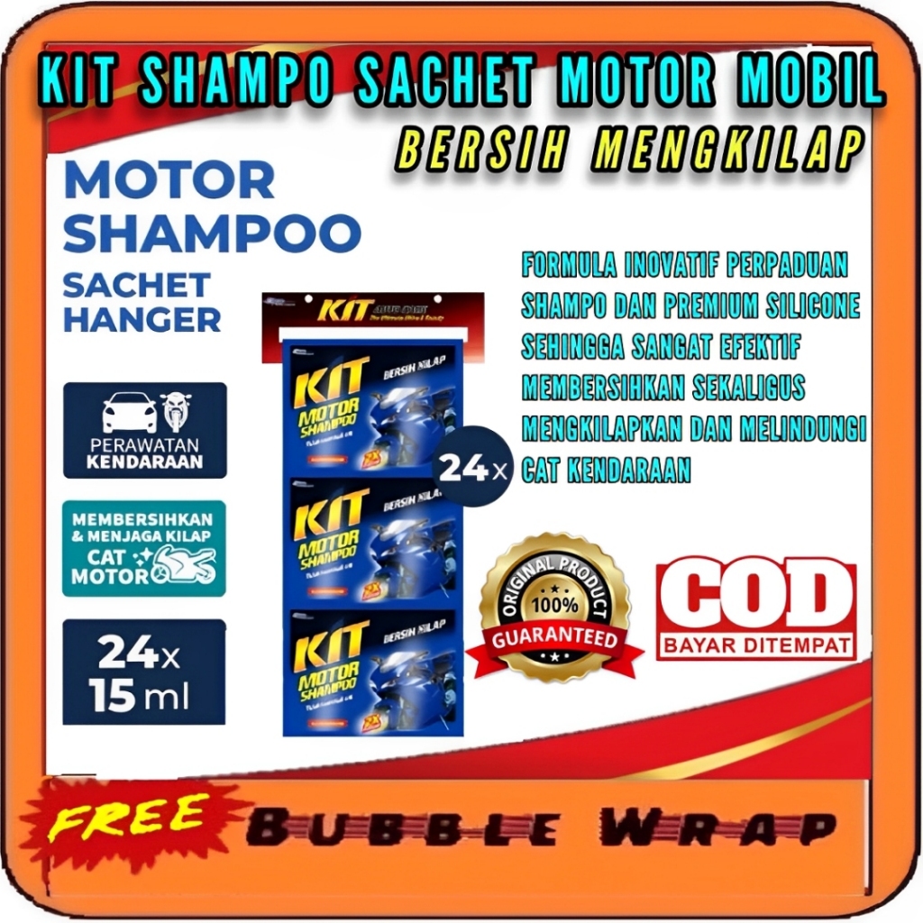 [ ISI 24 PCS ] Kit Motor / Mobil Shampoo Sachet 15ml / KIT Shampo sachet