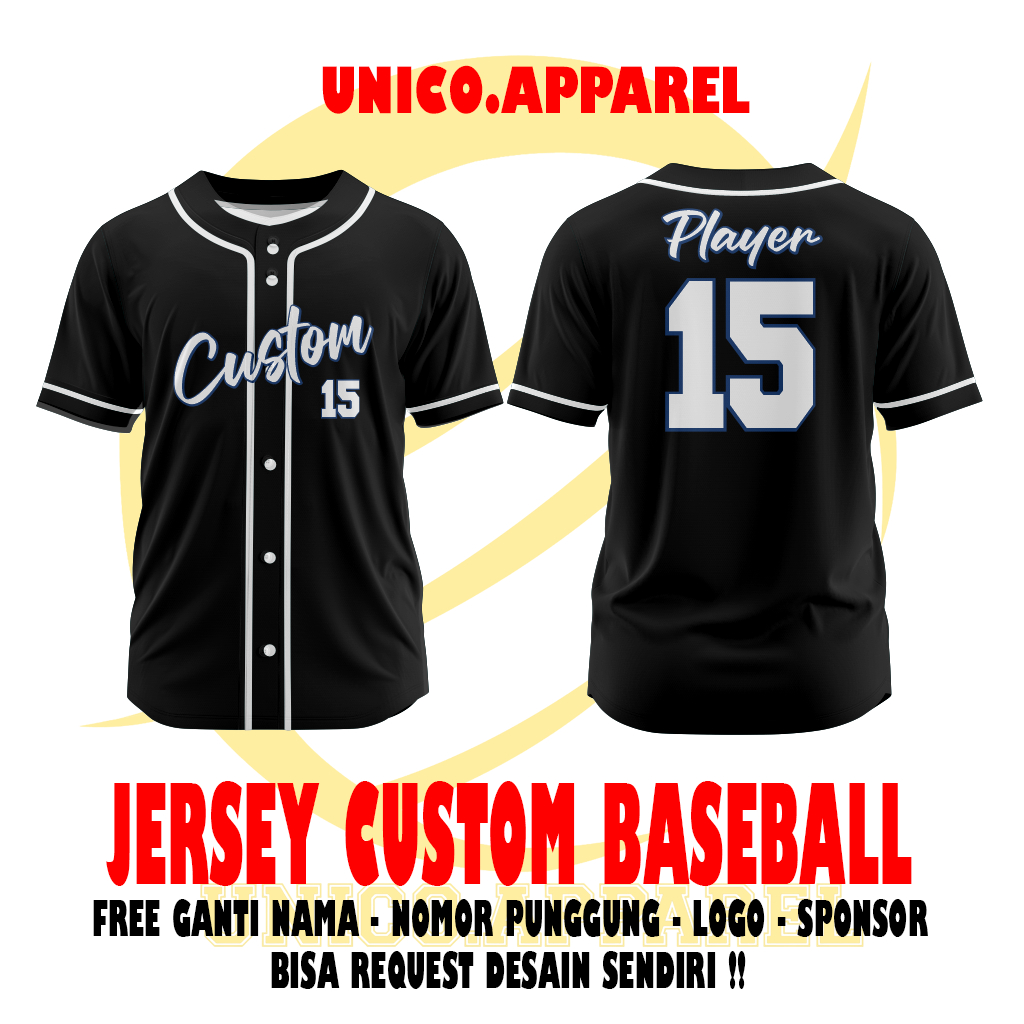 CUSTOM Baseball Jersey bisa satuan Jersey Baseball Kekinian Baseball Custom