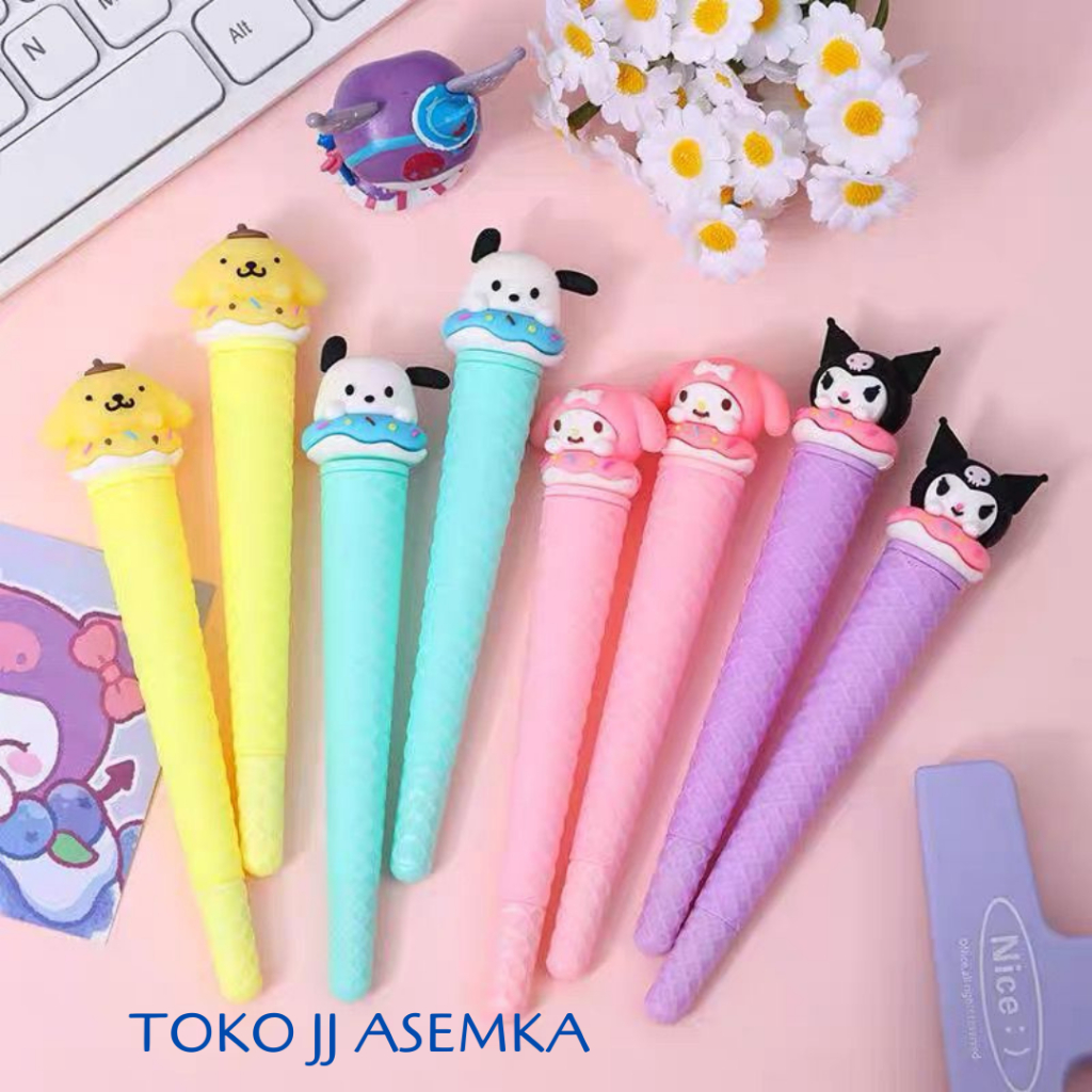 

PULPEN ES KRIM CONE SANRIO V2 MURAH KUROMI CINNAMOROLL MELODY PURIN BOLPEN PEN PENA GROSIR COD