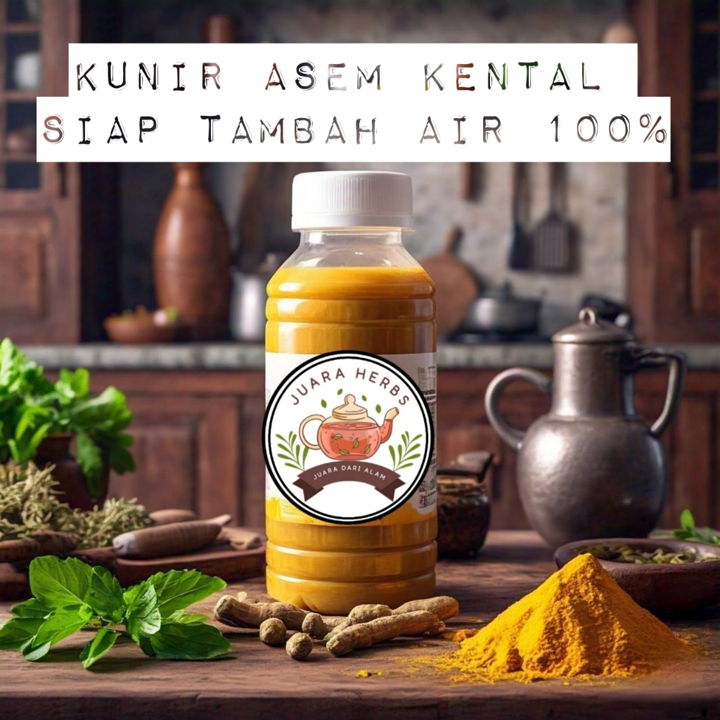 

Kunir Asem Kental 500 ml bisa di tambah air sampai 100% segar, Alami, dan Kaya Manfaat