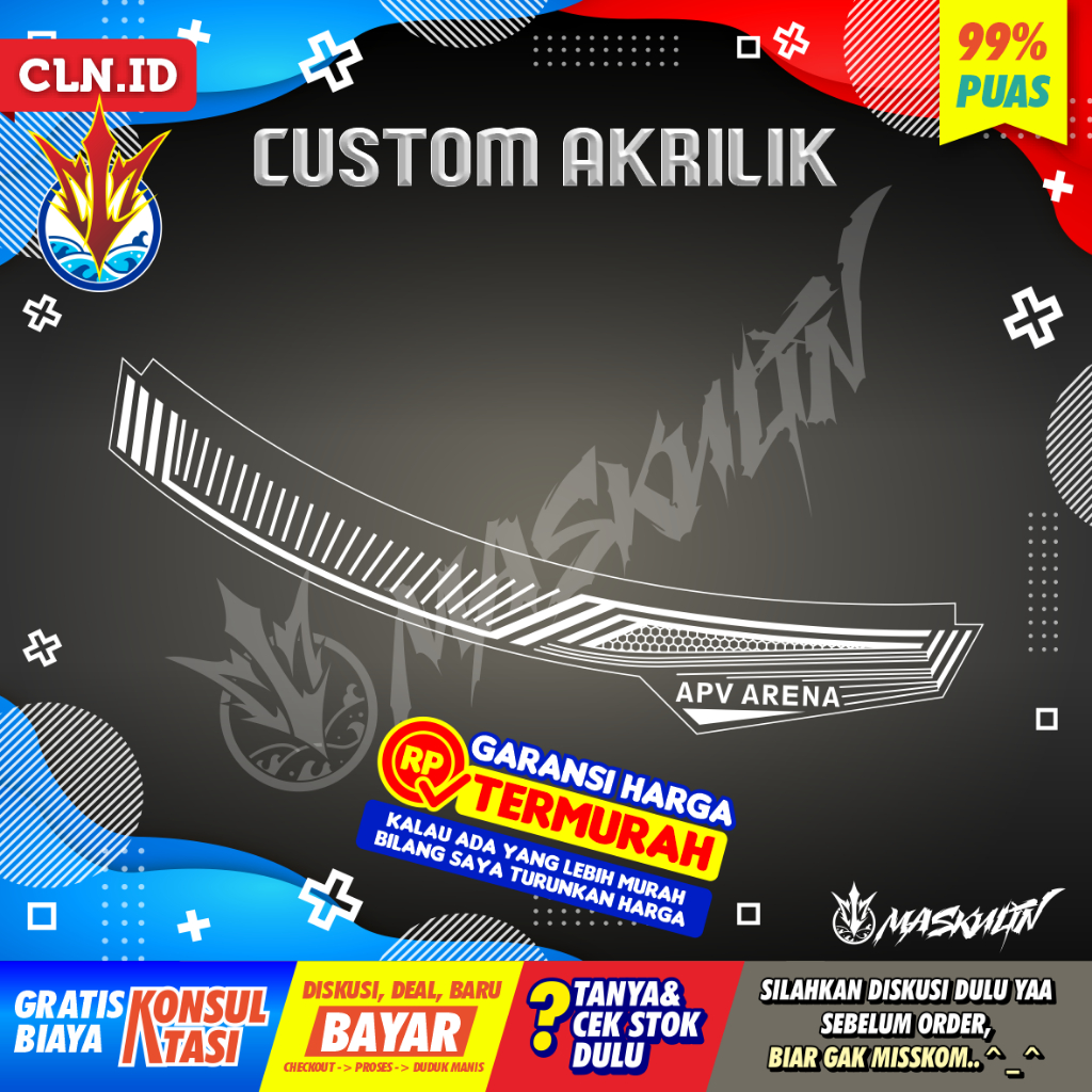akrilik custom apv arena sein bebas gravir batangan costum light slim frame bahan alis biled projie 