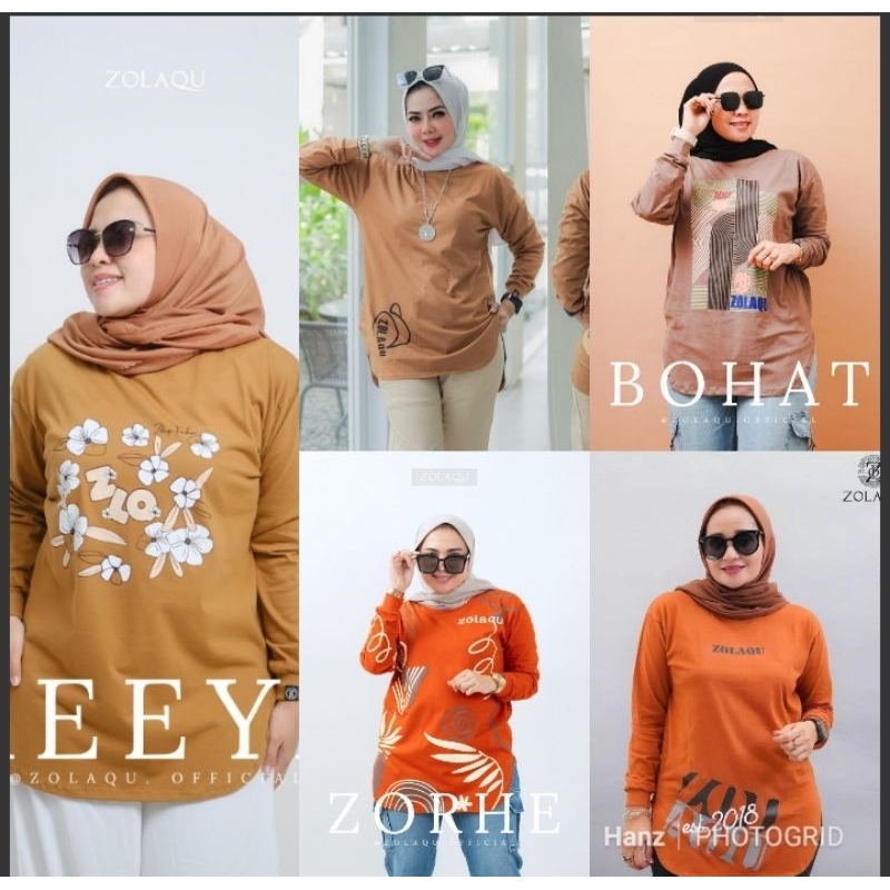 COKLAT CARAMEL SERIES ZOLAQU Ori - Semi Tunik Bodi Panjang- ZOLAQU Oval