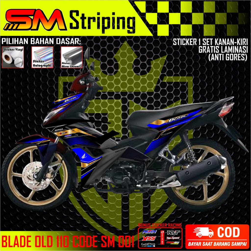 Striping Blade 110 OLD - Striping Variasi Lis Honda Blade - Striping Vinyl/Hologram Blade SM 01