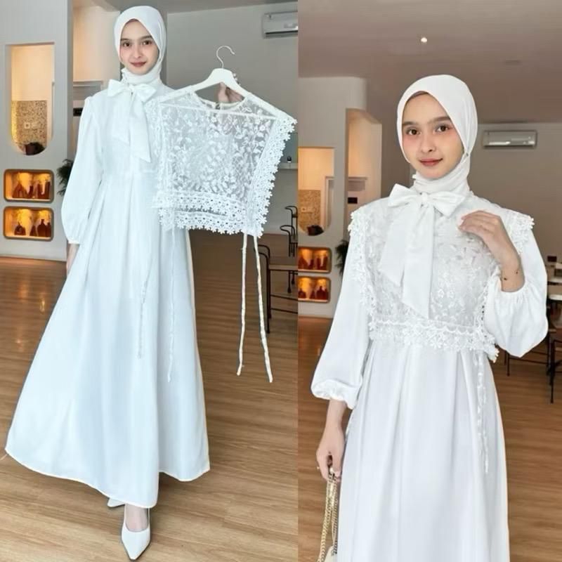 Gamis Muslimah Syakila model rompi tille bordir / outfit lebaran kondangan terbaru / Dress kondangan