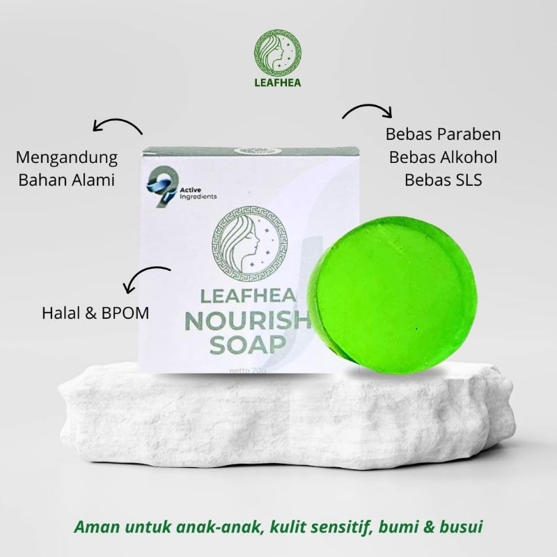 Sabun Leafhea Nourish Soap @20 GR, BPOM HALAL / Sabun Collagen Pencerah Wajah, Atasi Kusam & Jerawat