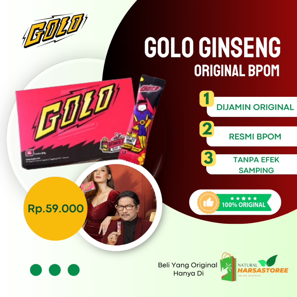

Golo Ginseng | Gold Ginseng Official 1 Box Isi 5 Sachet Resmi Bpom