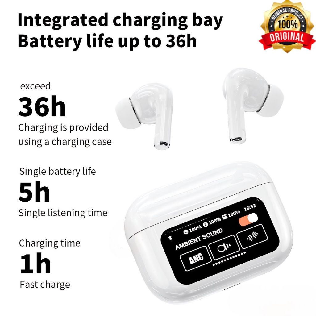 TWS Airpods A9 Pro Tws LCD (Ada Tampilan Layar Di Airpodsnya) / Earphone Bluetooth A9Pro Keren Super