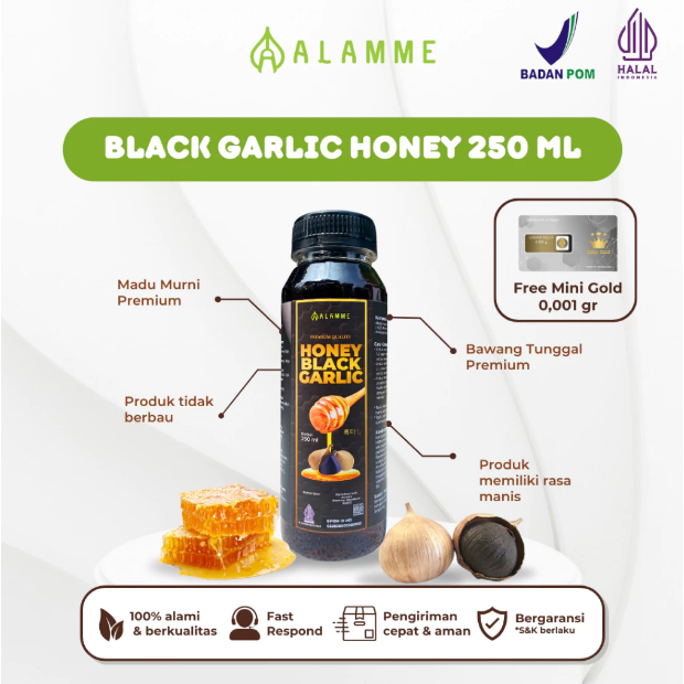 

Alamme - Black Garlic Honey Madu Bawang Hitam Tunggal Lanang Premium 250ml