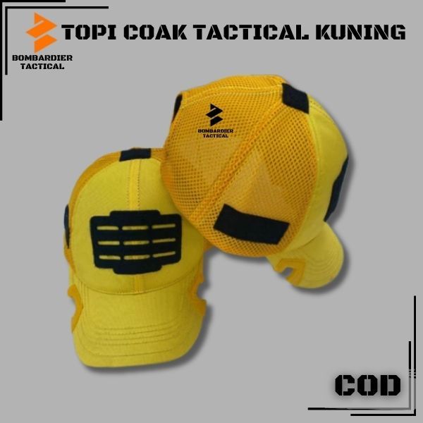 TERMURAH TOPI PRIA /WANITA COAK JARING VELCRO WARNA KUNING PAMEN PAMA PATI POLOS COD