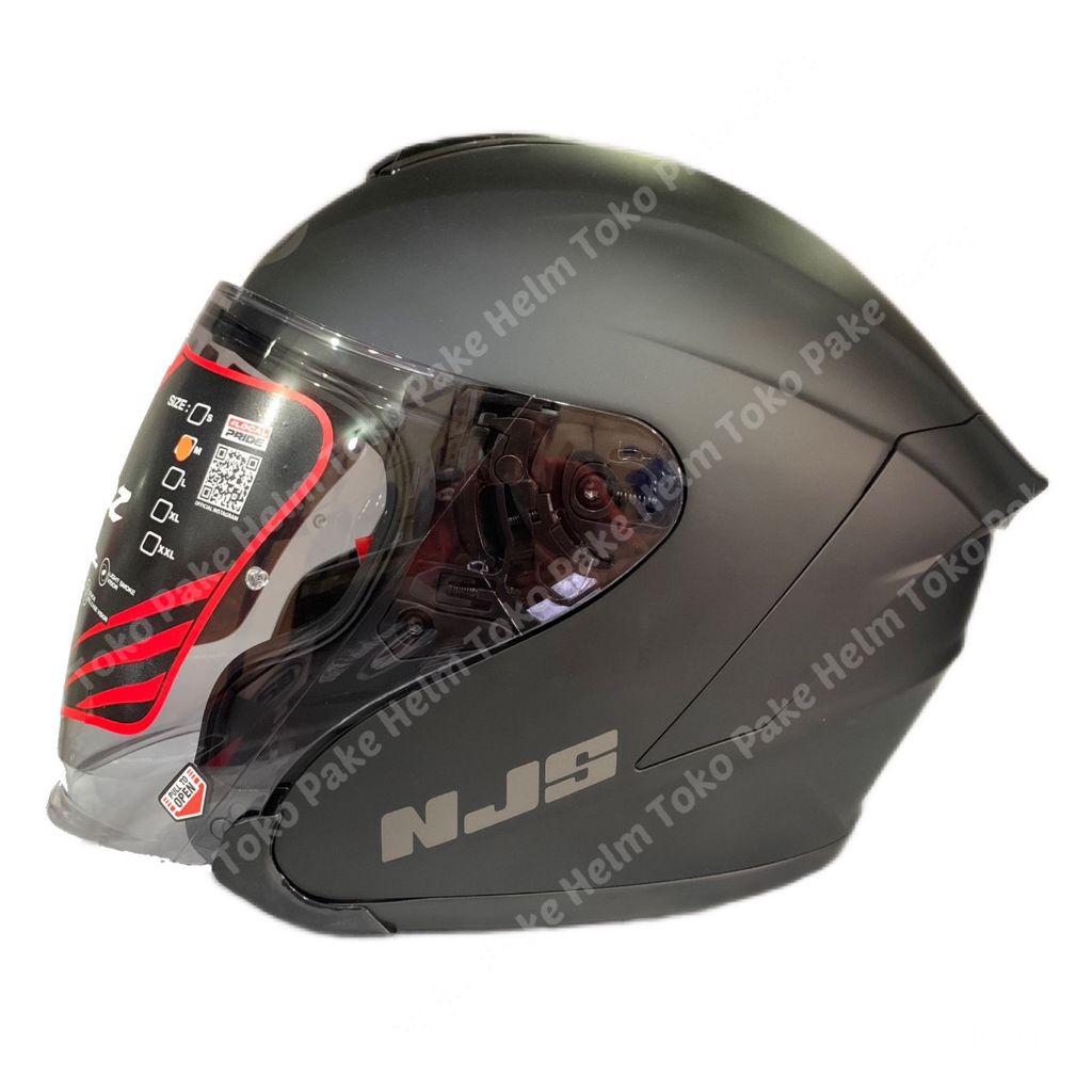 HELM NJS KAIROZ HITAM BLACK DOFF