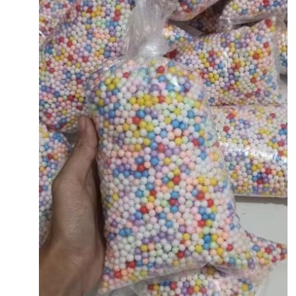 

Butiran Sterofoam warna warni hiasan souvenir slime isian beanbag