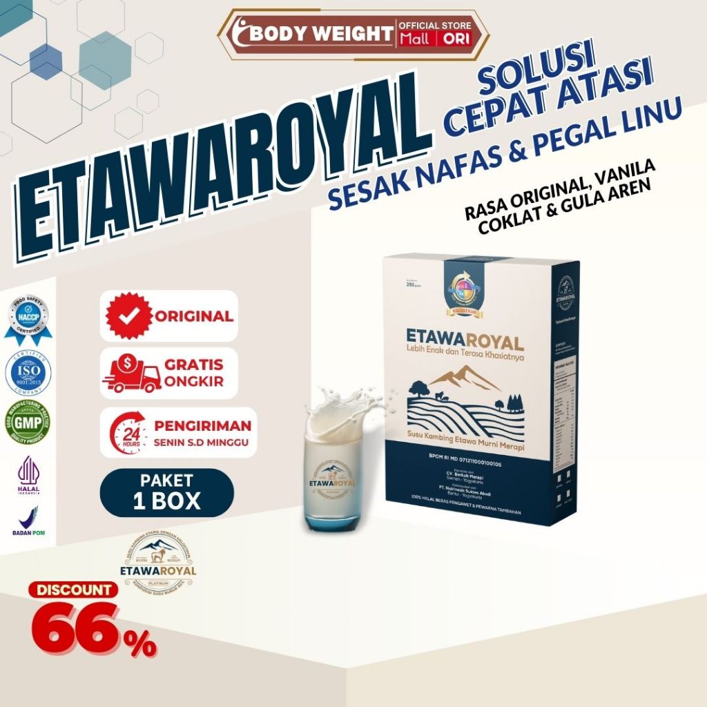 

ETAWAROYAL Platinum - Susu Kambing Etawa Meningkatkan kekebalan tubuh - Paket 1 Box Kemasan 250 gram