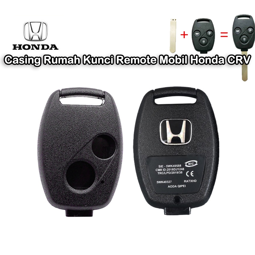 Berkahsspeed Casing Kunci Honda 2 Lobang Cover Key Duplikat /Casing Rumah Kunci Remote Mobil Honda