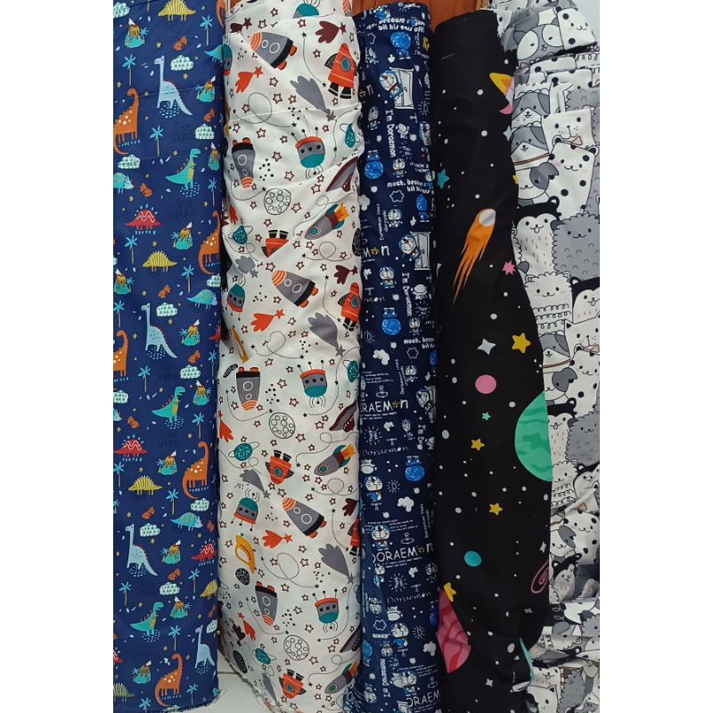 Bahan Kain Katun Polymicro dispers karakter meteran (per½ m)