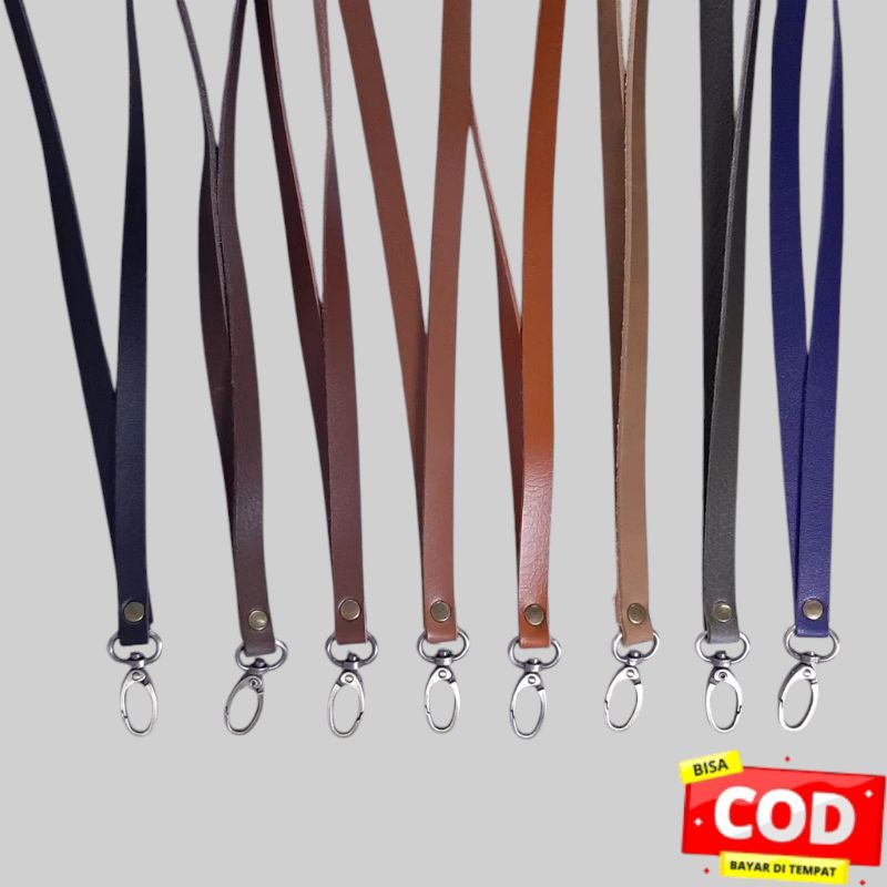 

Tali Lanyard ID CARD Tali Tas Aksesoris Faux Leather Bahan Kulit Sintetis Premium