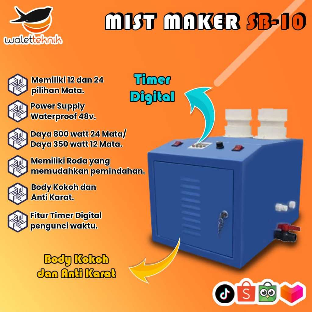 Mesin pengabut Mist Maker SB10  mesin kabut pelembab ruangan gedung walet