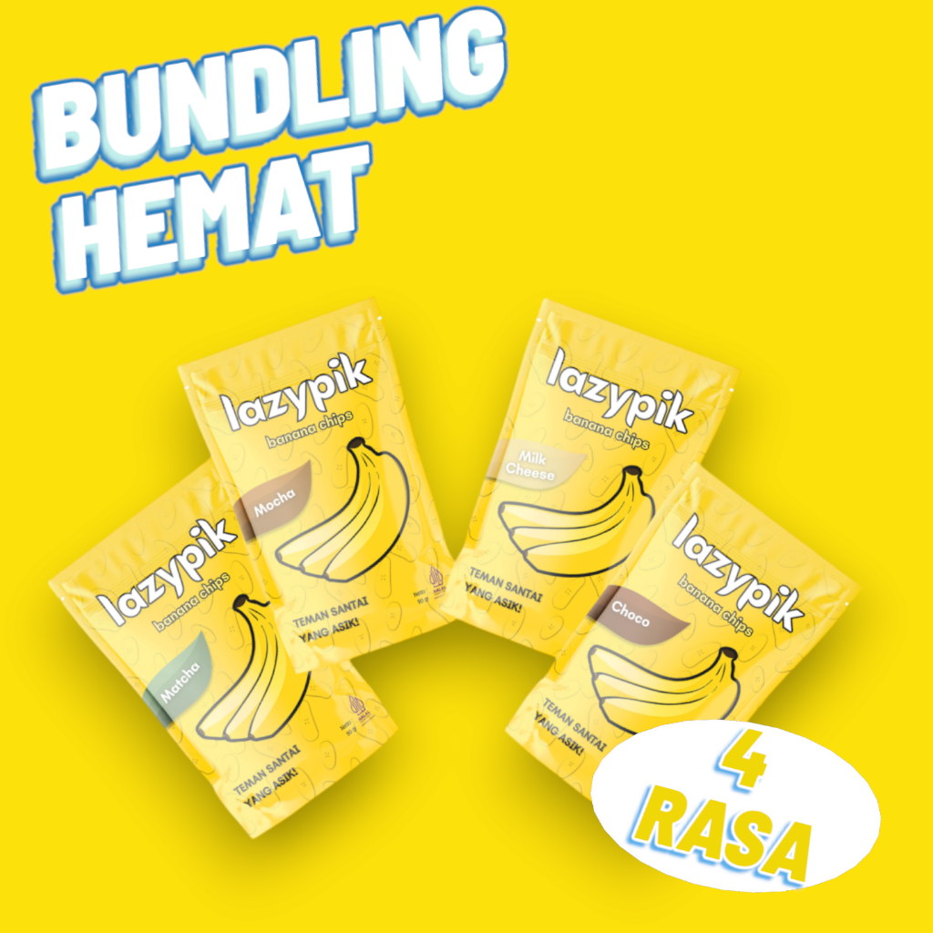 

(BUNDLING 4 RASA)Lazypik Banana Chips