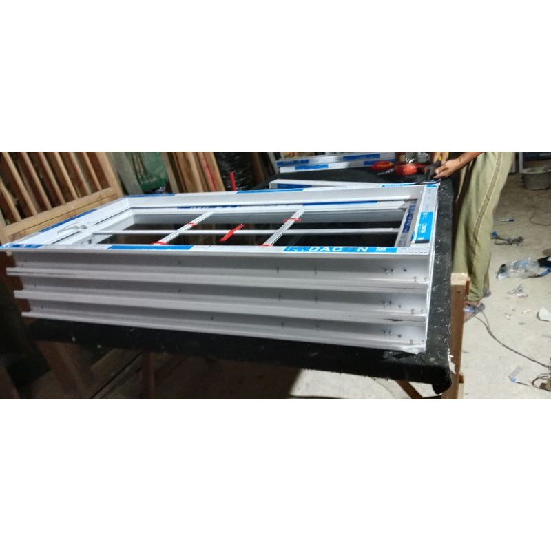 kusen jendela aluminium 3" ornamen ukuran 100x60 bisa custom fast respon
