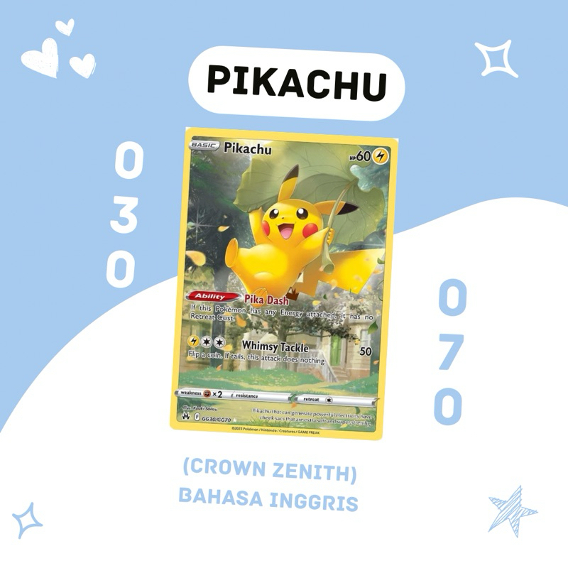 Pikachu IR Crown Zenith 030/070 Pokemon TCG English