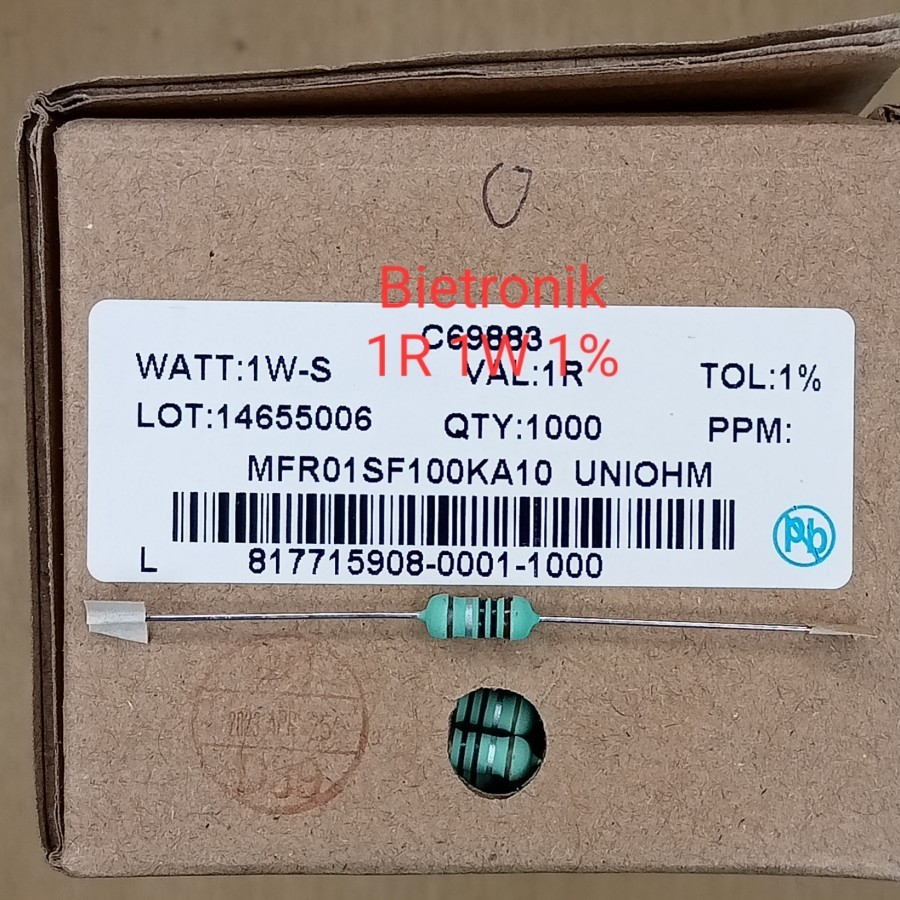Resistor 1R 1 Ohm 1% 1W Metal Film Taiwan