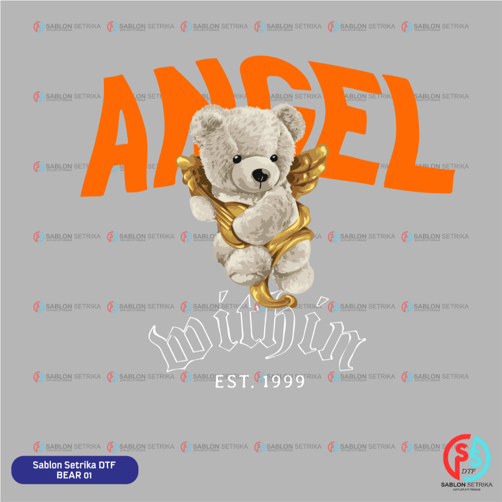 Sablon Setrika DTF BEAR A4 SIAP PRESS