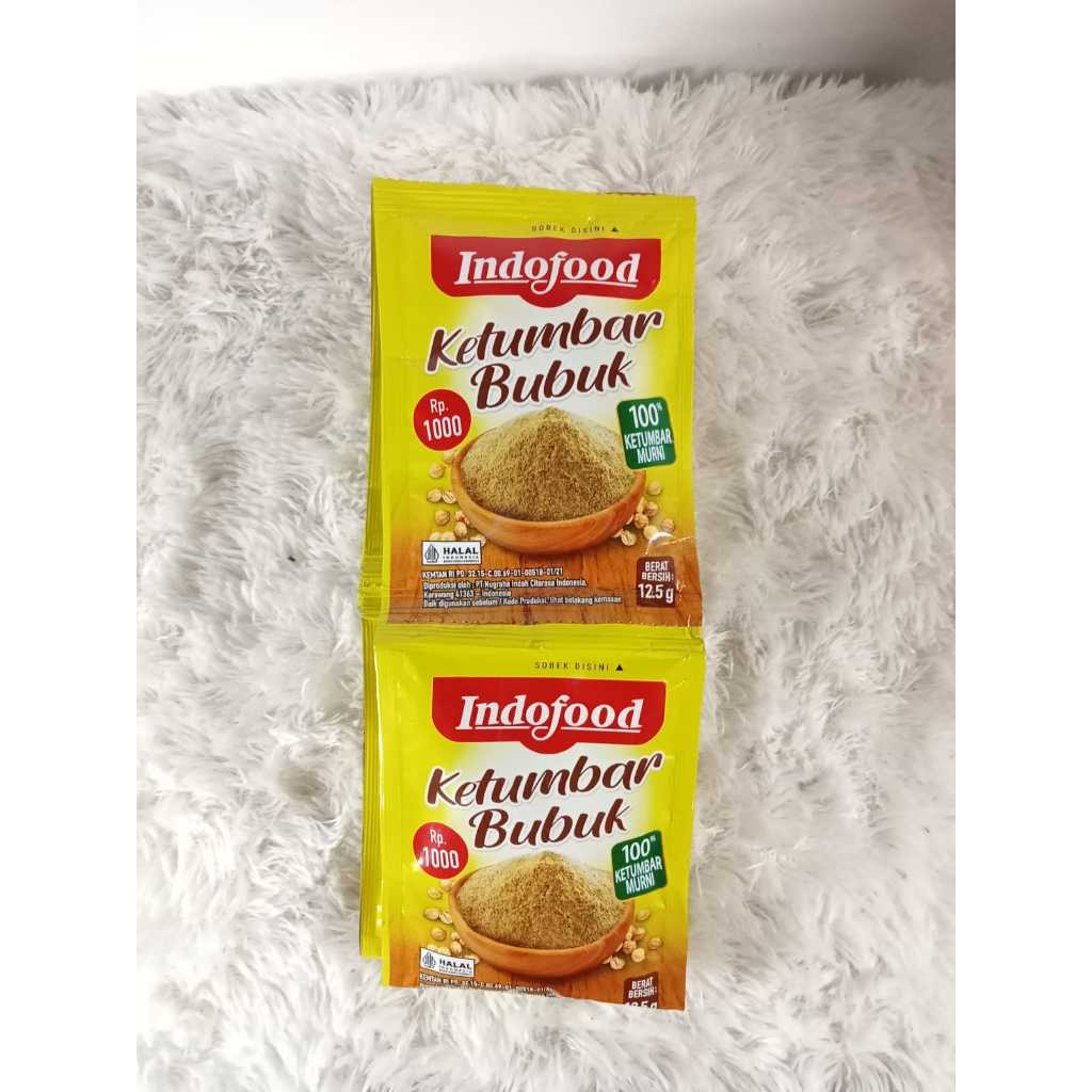 

KETUMBAR BUBUK MURNI INDOFOOD BUMBU 12 gr RENCENG ISI 10 SACHET