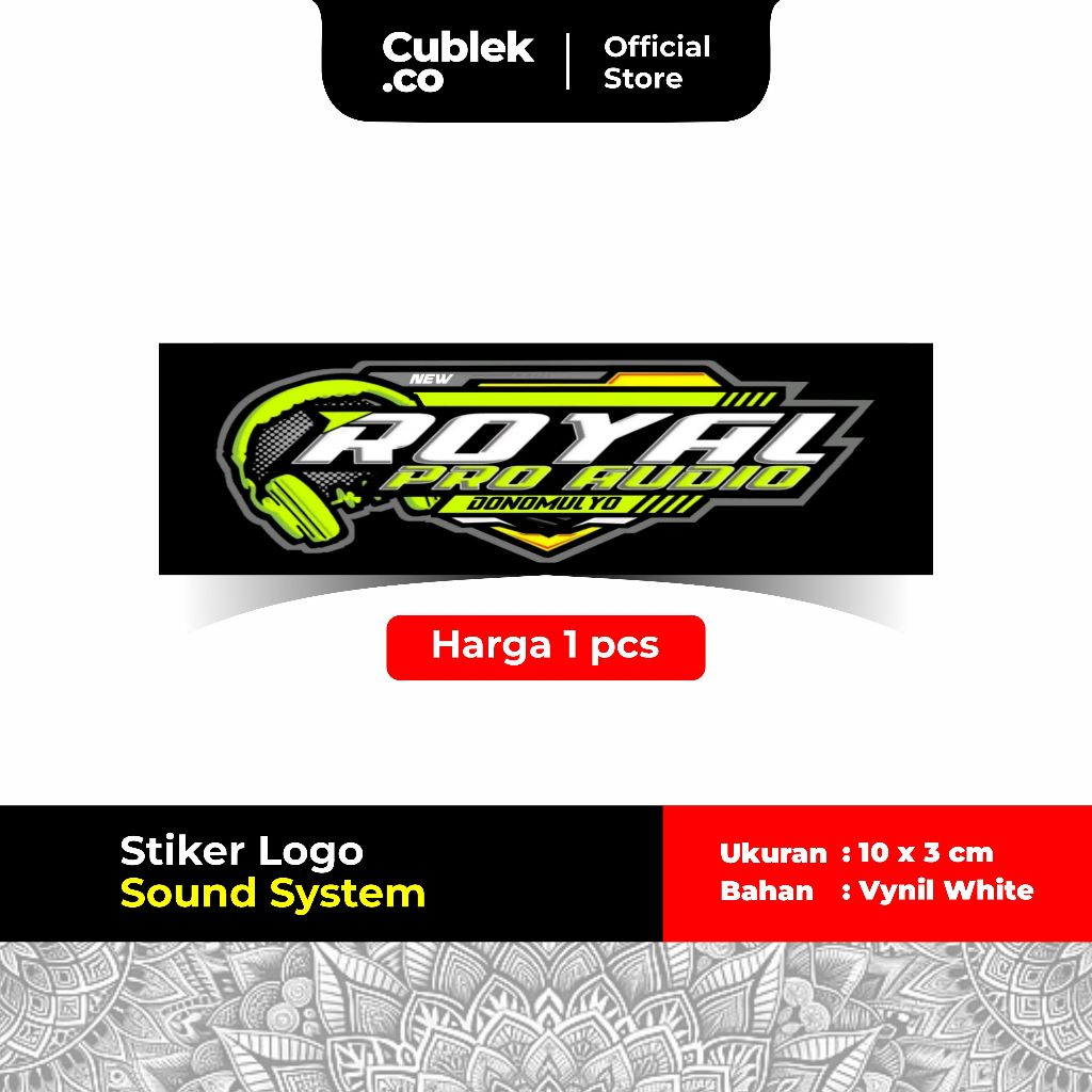 

Stiker Sound System ROYAL AUDIO (Bahan Vynil White)