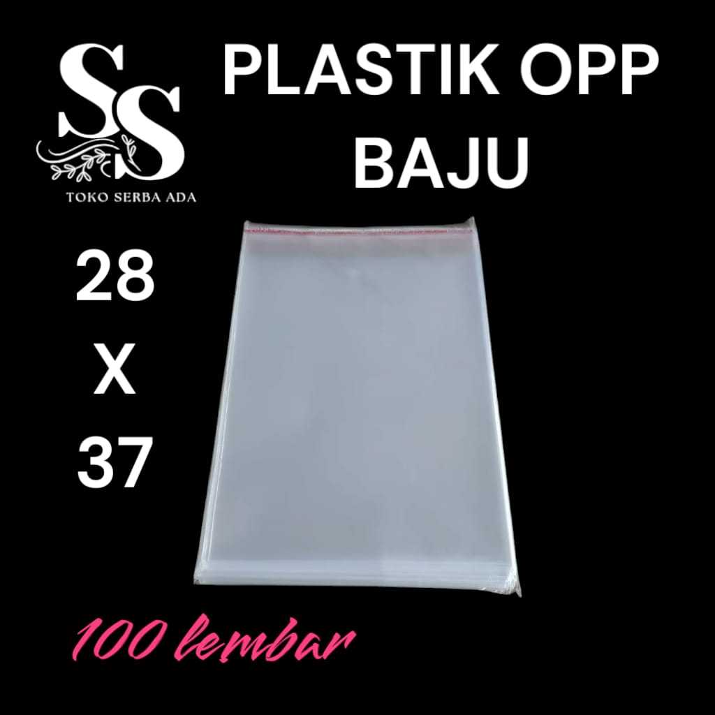 PLASTIK OPP 28X37 TEBAL 04 [100PCS] - PLASTIK OPP SEAL DOUBLE PRESS - OPP BUNGKUS BAJU / Plastik Ter