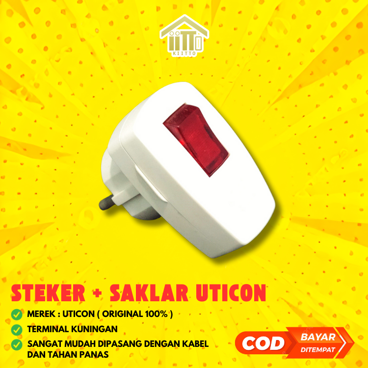 STEKER COK + SAKLAR UTICON S-228 / STEKER SAKLAR LAMPU ON OFF UTICON / COLOKAN LISTRIK ON OFF UTICON