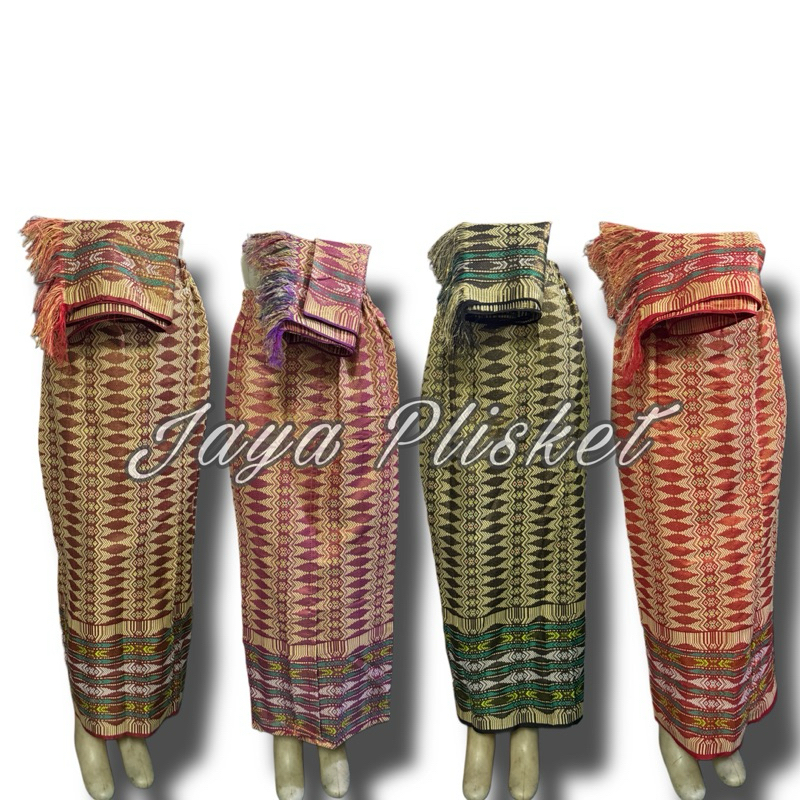 (realpict) Songket Span Thailand set Selendang Bawahan Kebaya