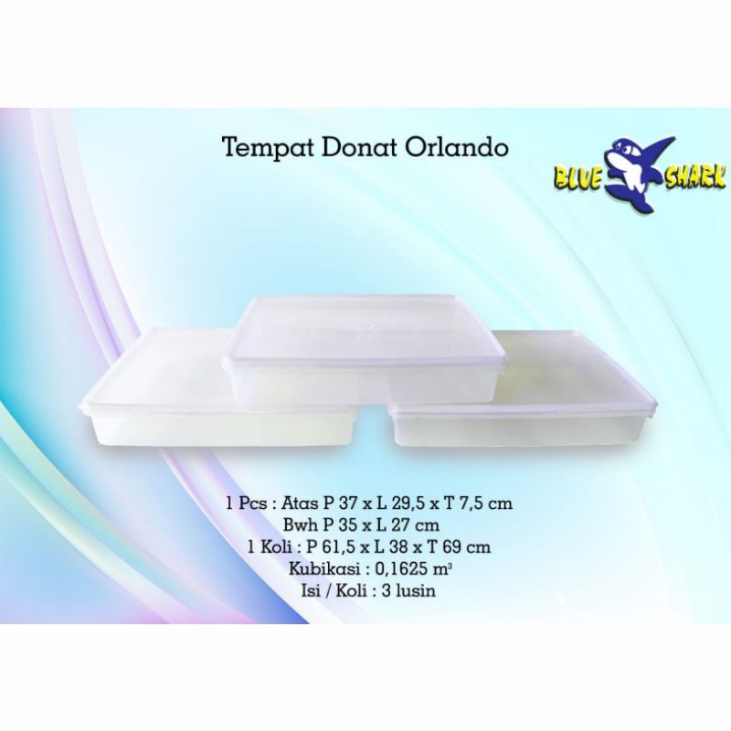 BLUESHARK Tempat Kotak Wadah Donat Plastik Orlando Jumbo 6liter