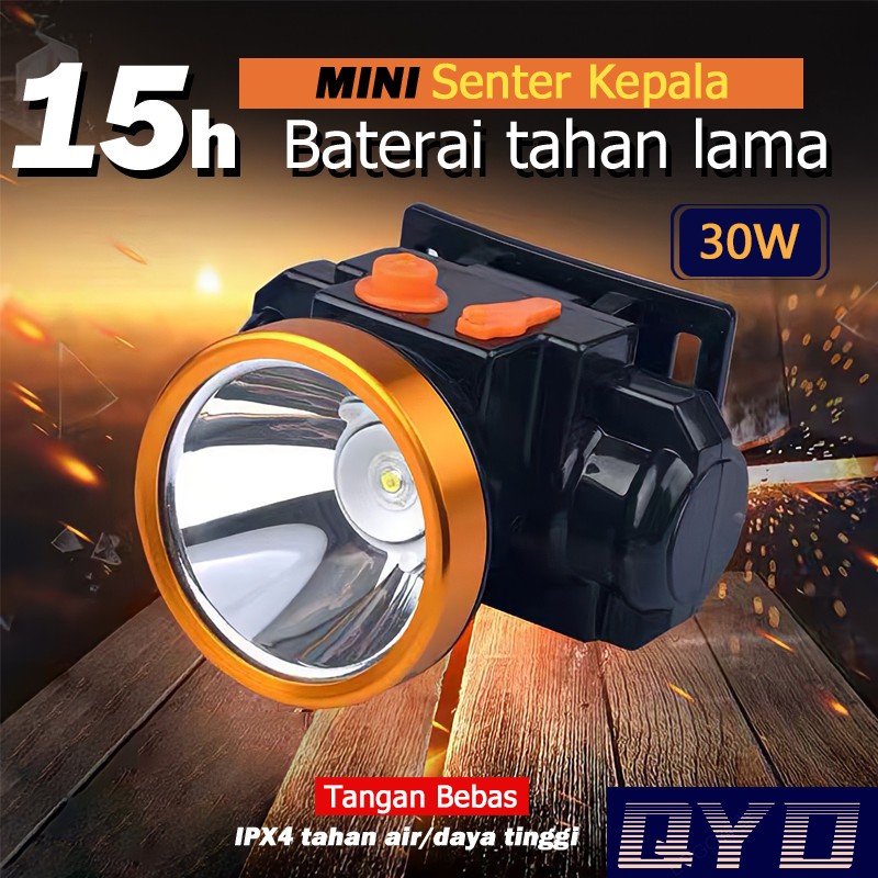 QYD Senter Kepala LED Q401 20Watt IPx4 Cahaya Putih Tahan Air 3000 lumens