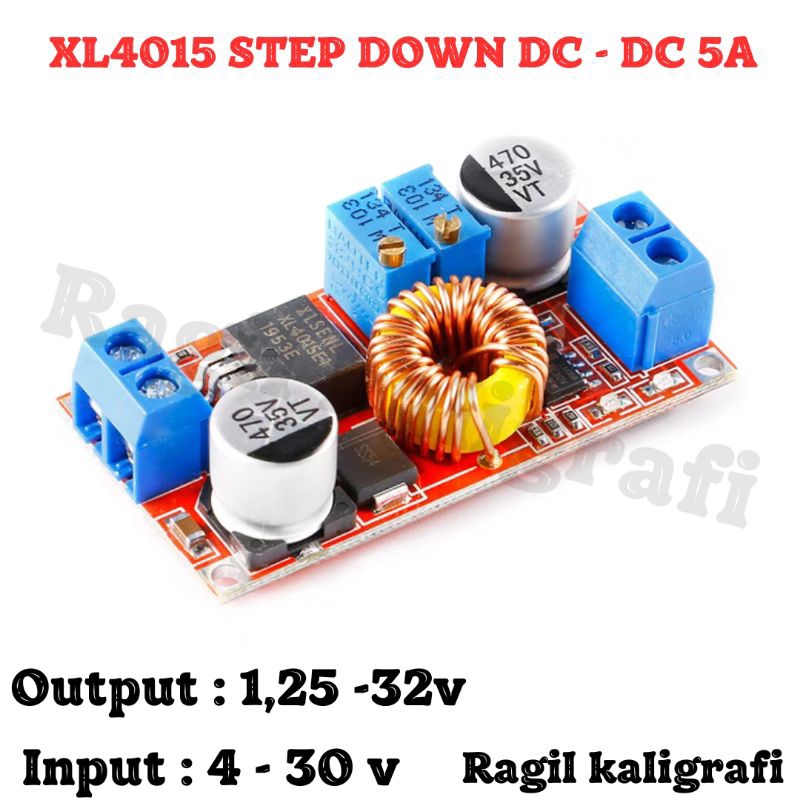 Xl4015 step down dc - dc 5a  step down xl 4015 dc to dc 5a