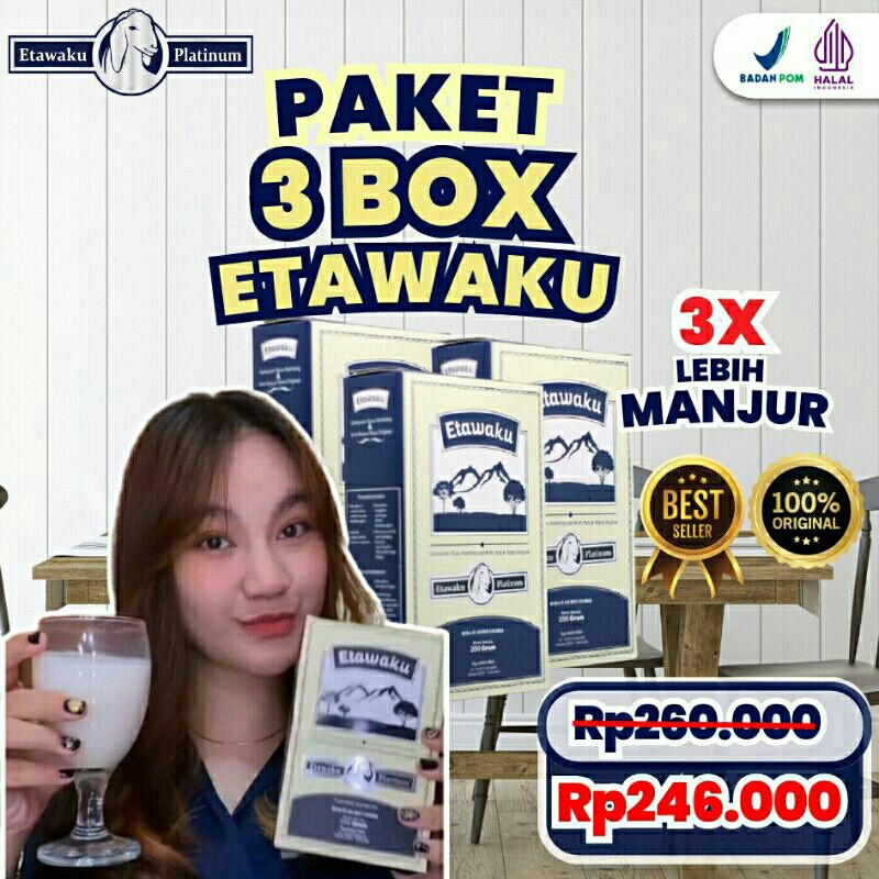 

PAKET 3 BOX ETAWAKU PLATINUM - SUSU ETAWA EFEKTIF MENGATASI GEJALA PADA