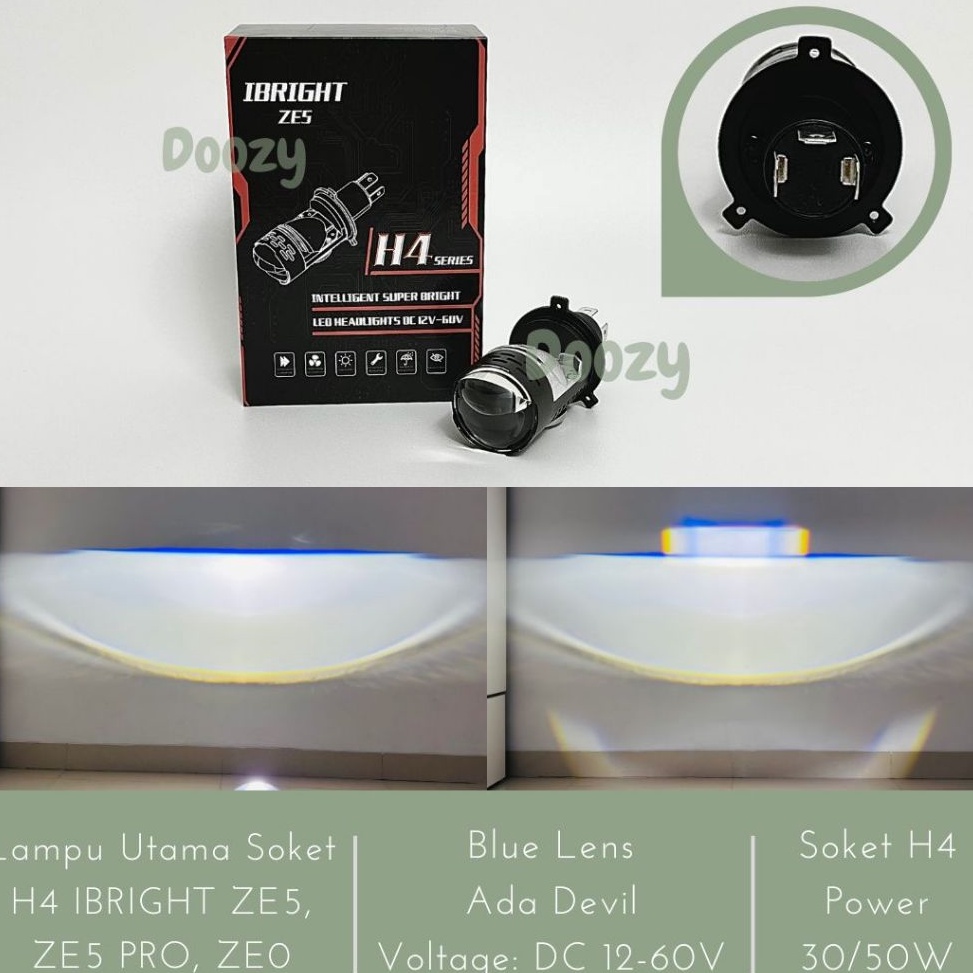 Bagus Dipakai IBRIGHT ZE5 ZE ZE5 PRO Lampu Utama LED H4 Biled Original Ibright Bisa AC DC