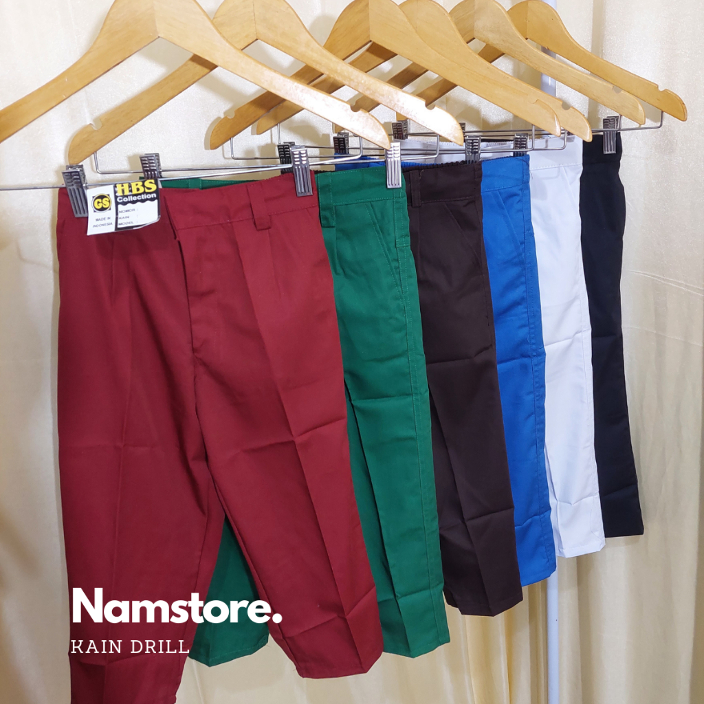 Celana Panjang Merah SD dan MI Seragam Sekolah SD dan MI Kain Japan Drill Premium Laki-laki