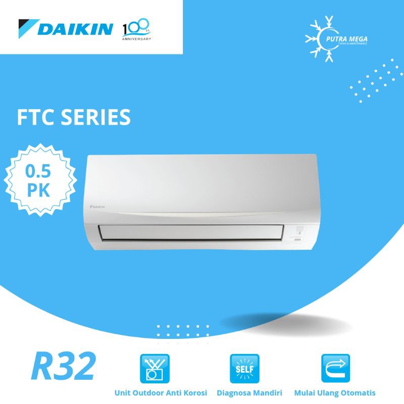 AC DAIKIN THAILAND 0.5 PK STANDAR FTC15NV14 / AC DAIKIN THAILAND 1/2 PK SPLIT STANDAR DAN PEMASANGAN